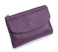 Générique Unisex Pebble Leather Wallet, Short Genuine Leather Coin Card Holder, Small Wallets for Women, Dual Zipper Coin Pockets Credit Card Holder for Men & Women (#17)