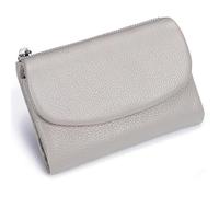 Générique Unisex Pebble Leather Wallet, Short Genuine Leather Purse for Coins and Cards, Compact Travel Card Holder (Grey)