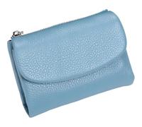 Générique Unisex Pebble Leather Wallet, Short Genuine Leather Purse for Coins and Cards, Compact Travel Card Holder (Blue)