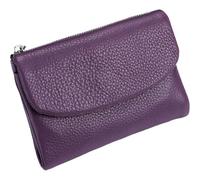 Générique Unisex Pebble Leather Wallet, Short Genuine Leather Purse for Coins and Cards, Compact Travel Card Holder (Purple-A)
