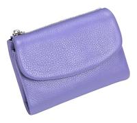 Générique Unisex Pebble Leather Wallet, Short Genuine Leather Purse for Coins and Cards, Compact Travel Card Holder (Purple)