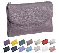 Générique Unisex Pebble Leather Wallet, Short Genuine Leather Purse for Coins and Cards, Multicolor Bifold Pocket Clutch Bags for Women & Men (Taro Purple)