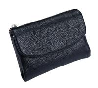 Générique Unisex Pebble Leather Wallet, Short Genuine Leather Purse for Coins and Cards, Multicolor Clutch for Women, Small Compact Bifold Pocket Purse, Unisex Wallet (Black)