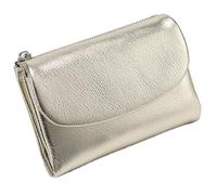 Générique Unisex Pebble Leather Wallet, Short Genuine Leather Purse for Coins and Cards, Multicolor Clutch for Women, Small Compact Bifold Pocket Purse, Unisex Wallet (Gold)