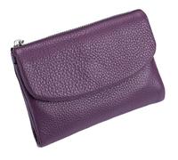 Générique Unisex Pebble Leather Wallet, Short Genuine Leather Purse for Coins and Cards, Multicolor Clutch for Women, Small Compact Bifold Pocket Purse, Unisex Wallet (Light Purple)