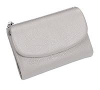 Générique Unisex Pebble Leather Wallet, Short Genuine Leather Purse for Coins and Cards, Multicolor Clutch for Women, Small Compact Bifold Pocket Purse, Unisex Wallet (Gray-White)