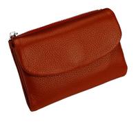 Générique Unisex Pebble Leather Wallet, Short Genuine Leather Purse for Coins and Cards, Multicolor Clutch for Women, Small Compact Bifold Pocket Purse, Unisex Wallet (Orange Red)