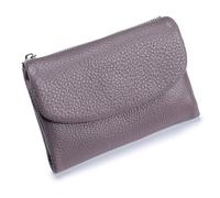 Générique Unisex Pebble Leather Wallet, Short Genuine Leather Purse for Coins and Cards, Soft Leathers Wallets for Women (Taro Purple)