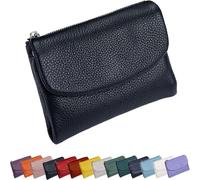 Générique Unisex Pebble Leather Wallet,Small Wallets for Women, Small Compact Bifold Pocket Purse with Credit Card Holder, Unisex Clutch Bags, Can Hold Coins, Id Cards (Black-A)