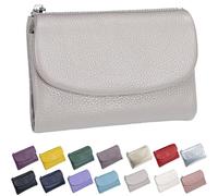 Générique Unisex Pebble Leather Wallet, Small Wallets for Women, with Coin Holder, Credit Card Slots & Zippered Pockets, Natural Stone Texture, Multicolor (Beige)