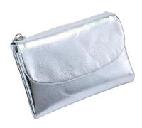 Générique Unisex Pebble Leather Wallet, Small Wallets for Women, Women's Genuine Leather Coin Purse with Credit Card Holder, Small Compact Bifold Pocket Purse Multicolor, for Men & Women (Sliver)