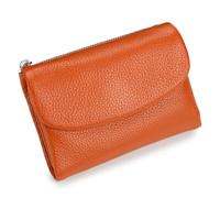 Générique Unisex Pebble Leather Wallet, Unisex Soft Pebble Leather Wallet, Women Clutch Bags, Can Hold Coins, Id Cards (Orange)
