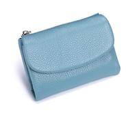 Générique Unisex Pebble Leather Wallet, Unisex Soft Pebble Leather Wallet, Women Clutch Bags, Can Hold Coins, Id Cards (Linen Blue)