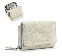 Générique Unisex Pebble Leather Wallet, Women Wallet, Soft Compact RFID Blocking Card Holder with Zipper Coin Pocket, Credit Card Holder for Women, Small Purse for Men and Women (Milkshake White)
