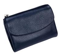 Générique Unisex Pebble Leather Wallet, Women's Genuine Leather Coin Purse with Credit Card Holder, Coin Holder & Cash Slots (Dark Blue)
