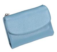 Générique Unisex Pebble Leather Wallet, Women's Genuine Leather Coin Purse with Credit Card Holder, Coin Holder & Cash Slots (Blue)