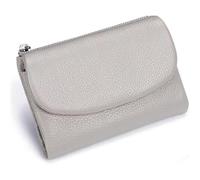 Générique Unisex Pebble Leather Wallet, Women's Genuine Leather Coin Purse with Credit Card Holder, Coin Holder & Cash Slots (Gray)