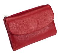 Générique Unisex Pebble Leather Wallet, Women's Genuine Leather Coin Purse with Credit Card Holder, Coin Holder & Cash Slots (Red)