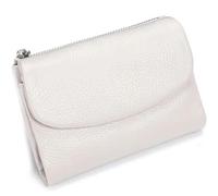 Générique Unisex Pebble Leather Wallet, Women's Genuine Leather Coin Purse with Credit Card Holder, Coin Holder & Cash Slots (White)