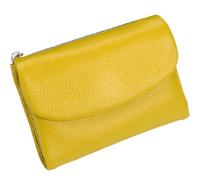Générique Unisex Pebble Leather Wallet, Women's Genuine Leather Coin Purse with Credit Card Holder, Coin Holder & Cash Slots (Yellow)