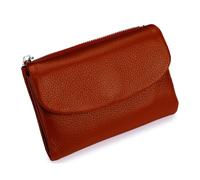 Générique Unisex Pebble Real Leather RFID Wallet, Unisex Pebble Leather Wallet, Zipper Wallets for Men, Short GenuineLeather Purse for Coins and Cards, Small Compact Bifold Pocket Purse (One-21)