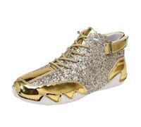 Générique Unisex Round Toe est un véhicule Fashion And Casual Thick Soled Lace Up Mid Calf Boots Botte Chaude (Gold, 40)