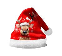 Générique Unisexe Bonnet Noel Chapeau de Noël pour Homme et Femme en Peluche d'hiver Chaud Christmas Costume Ornements Chapeaux Imprimés Flocons Neige, d'élans