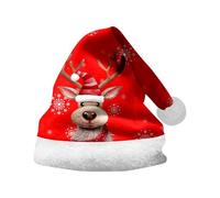 Générique Unisexe Bonnet Noel Chapeau de Noël pour Homme et Femme en Peluche d'hiver Chaud Christmas Costume Ornements Chapeaux Imprimés Flocons Neige, d'élans