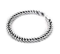 Générique unisexe en acier inoxydable renforcé, chaîne tissée à quatre côtés, durabilité, conception résistante rayures, bijoux de poignet doubles tressés