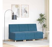 Générique Unité de Sofa Modulaire sans Accoudoirs 3 pcs Bleu,Meubles,Canapés-3399802