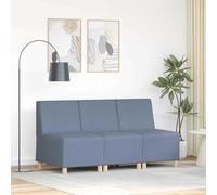 Générique Unité de Sofa Modulaire sans Accoudoirs 3 pcs Bleu,Meubles,Canapés-3399823