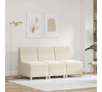 Générique Unité de Sofa Modulaire sans Accoudoirs 3 pcs Crème,Meubles,Canapés-3399811