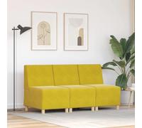 Générique Unité de Sofa Modulaire sans Accoudoirs 3 pcs Jaune,Meubles,Canapés-3399810
