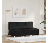 Générique Unité de Sofa Modulaire sans Accoudoirs 3 pcs Noir,Meubles,Canapés-3399818