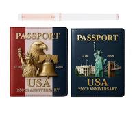 Générique United States 250th Anniversary Passport Holder, Founding Spirit Passport Holder, America 250 Years of Freedom Passports Cover, Imperproping Leather Passports Protector, Lightweight (Mix)