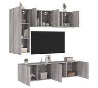 Générique Unités murales TV 5 pcs Sonoma Gris Bois d'ingénierie,Meubles,Meubles TV,Gris,71.35 KG,3216469