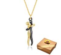 Générique Unity Necklace, Human Unity Necklace, Hug Necklace Adjustable Length, Embrace Couple Pendant for Women and Men (E)