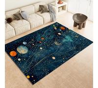 Générique Univers Galaxie Tapis 60x90cm Ciel étoilé Nature Antidérapant Poils Bas Moquettes Sol Décoration Durable Doux Machine Tapis pour Balcon Couloir Manger Entrée 12y50