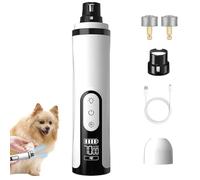 Générique Upgrade Groom Pro Nail Grinder Cordless, with LED Light & 3 Speeds Dog Cat Nail Trimmer, 2000mAh USB Rechargeable Dog Nails Trimmer for Thick Nails (1+2*Replacement Head)