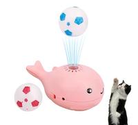 Générique Upgrade Whale-Shaped Floating Cat Toys, Electric Floating Small Soccer Keep Kitten Entertained, Whale Float Fat Toy, Interactive Cats Floating Ball Toy with Built-in Fan (Pink)