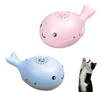Générique Upgrade Whale-Shaped Floating Cat Toys, Electric Floating Small Soccer Keep Kitten Entertained, Whale Float Fat Toy, Interactive Cats Floating Ball Toy with Built-in Fan (Mix)