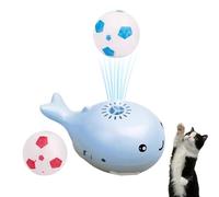 Générique Upgrade Whale-Shaped Floating Cat Toys, Electric Floating Small Soccer Keep Kitten Entertained, Whale Float Fat Toy, Interactive Cats Floating Ball Toy with Built-in Fan (Blue)