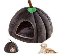 Générique Upgraded Pumpkin Cat Bed for Indoor Cats - Warm Cute CatBeds with Removable Cushion, Non-Slip Safety Base (Dark Gray,Large)
