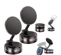 Générique Upgraded Vacuum Magnetic Phone Holder, Phone Holder, 360°Adjustable for Car/Home with Suction Cup, Universal Magnetic Mount Versatile Use for All Phones (Black*2)