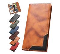 Générique Upliftjoys Cowhide Vintage Wallet, Men Long Leather Bifold Wallet, Western Bifold Leather Long Wallets for Men (Yellow)
