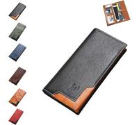 Générique Upliftjoys Cowhide Vintage Wallet, Mens Leather Bifold Long Card Wallets, Suitable for Men Handcrafted Wallets (C# F)