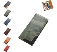 Générique Upliftjoys Cowhide Vintage Wallet, Mens Leather Bifold Long Card Wallets, Suitable for Men Handcrafted Wallets (C# E)