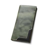 Générique Upliftjoys Cowhide Vintage Wallet, Stylish Patchwork Design Long Wallet for Men, Large Capacity with RFID Blocking Function (Green)