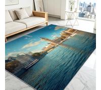 Générique Urbain Tapis Salon Big Ben Londres Tour Modèle 80 x 120 cm Lavable en Machine Super Doux et Antidérapant Tapis Décoratif Salon Doux Poil Court pour Chambre Adulte, Salle à Manger