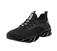 Générique Urbano Chaussure Sneakers Height Boosting Shoes for Men Walking Shoes Non Slip Breathable Knit Slip Sneakers (43)